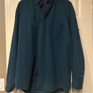 Vintage CAMBRIDGE CLASSICS Mervyns Hunter Green Mens Button Up Size XL Cotton